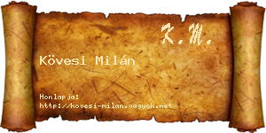 Kövesi Milán névjegykártya